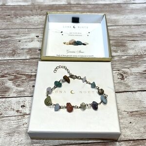 New In Box Luna Norte 14K Plated Brass Assorted Gemstones Bracelet